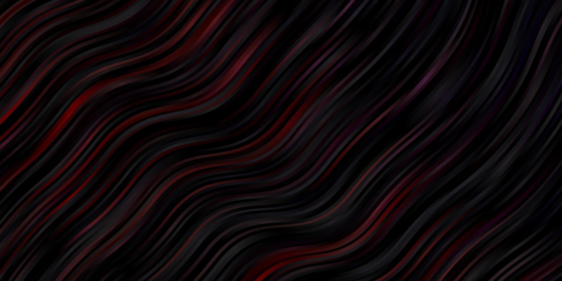 fundo vector vermelho escuro com curvas. ilustração abstrata de gradiente com linhas irônicas. padrão para livretos, folhetos.