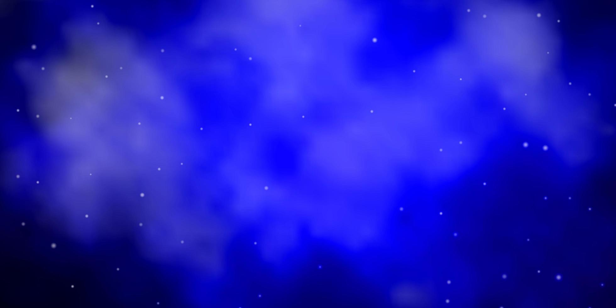 layout de vetor de azul escuro com estrelas brilhantes. ilustração colorida brilhante com estrelas pequenas e grandes. padrão para sites, páginas de destino.