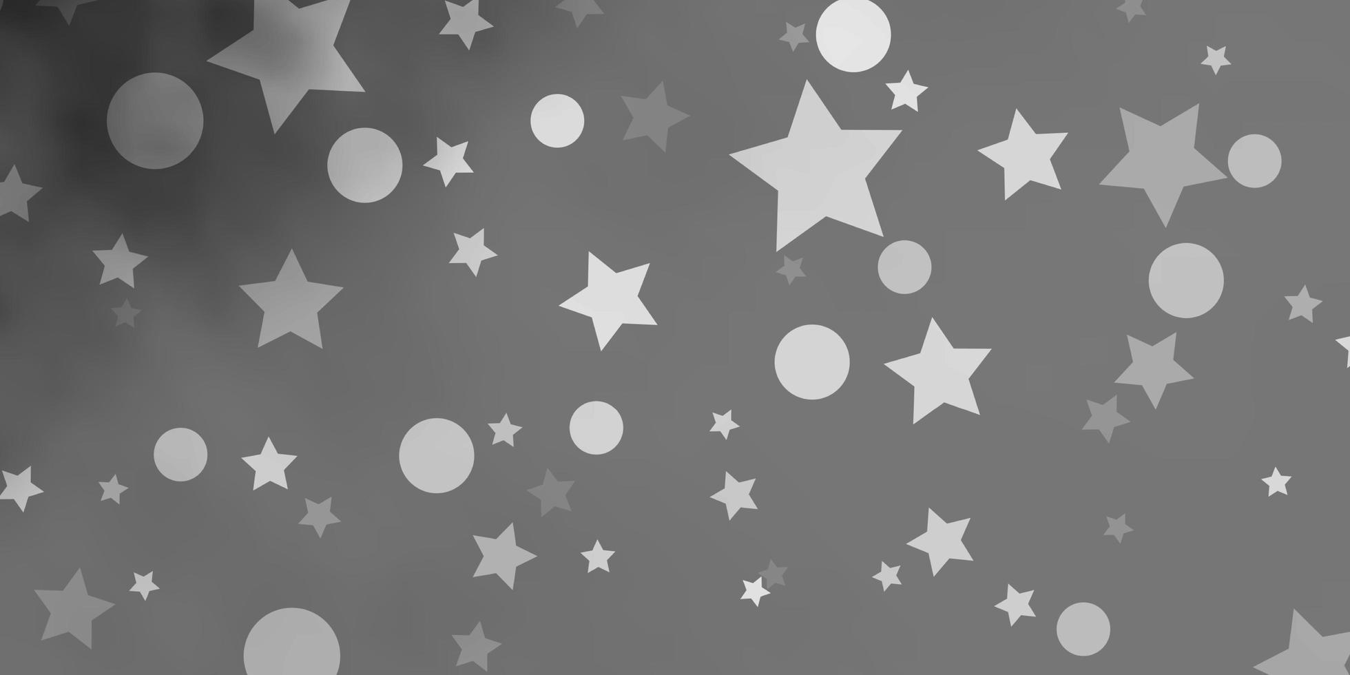 layout de vetor cinza claro com círculos, estrelas. glitter ilustração abstrata com gotas coloridas, estrelas. design para papel de parede, fabricantes de tecido.