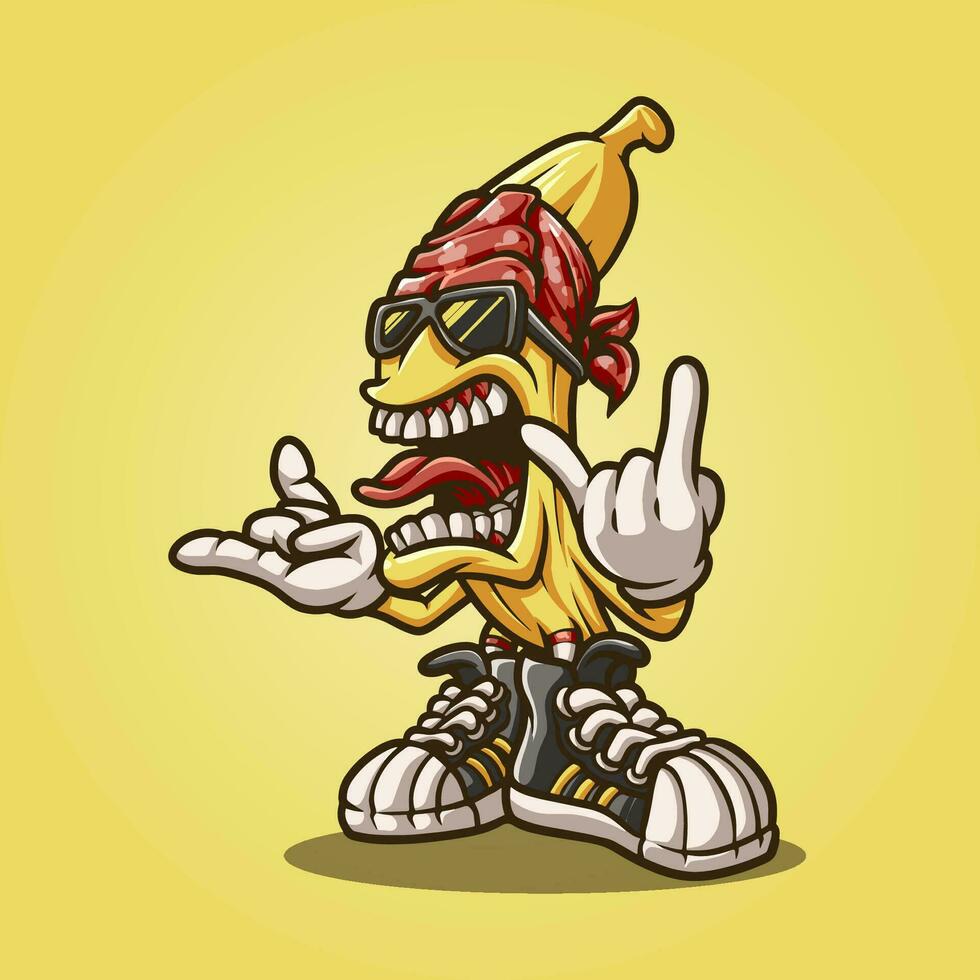 banana metal mascote ótimo ilustração para seu branding o negócio vetor
