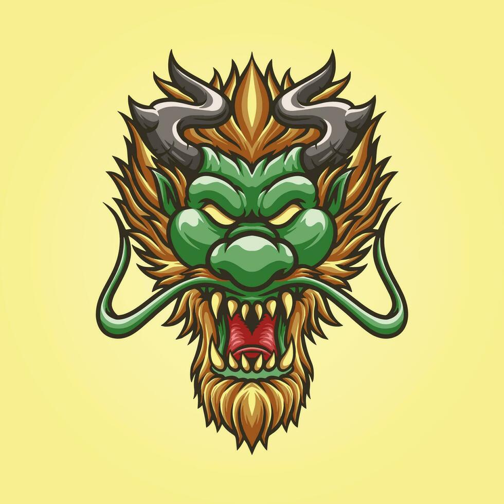 Dragão cabeça mascote ótimo ilustração para seu branding o negócio vetor