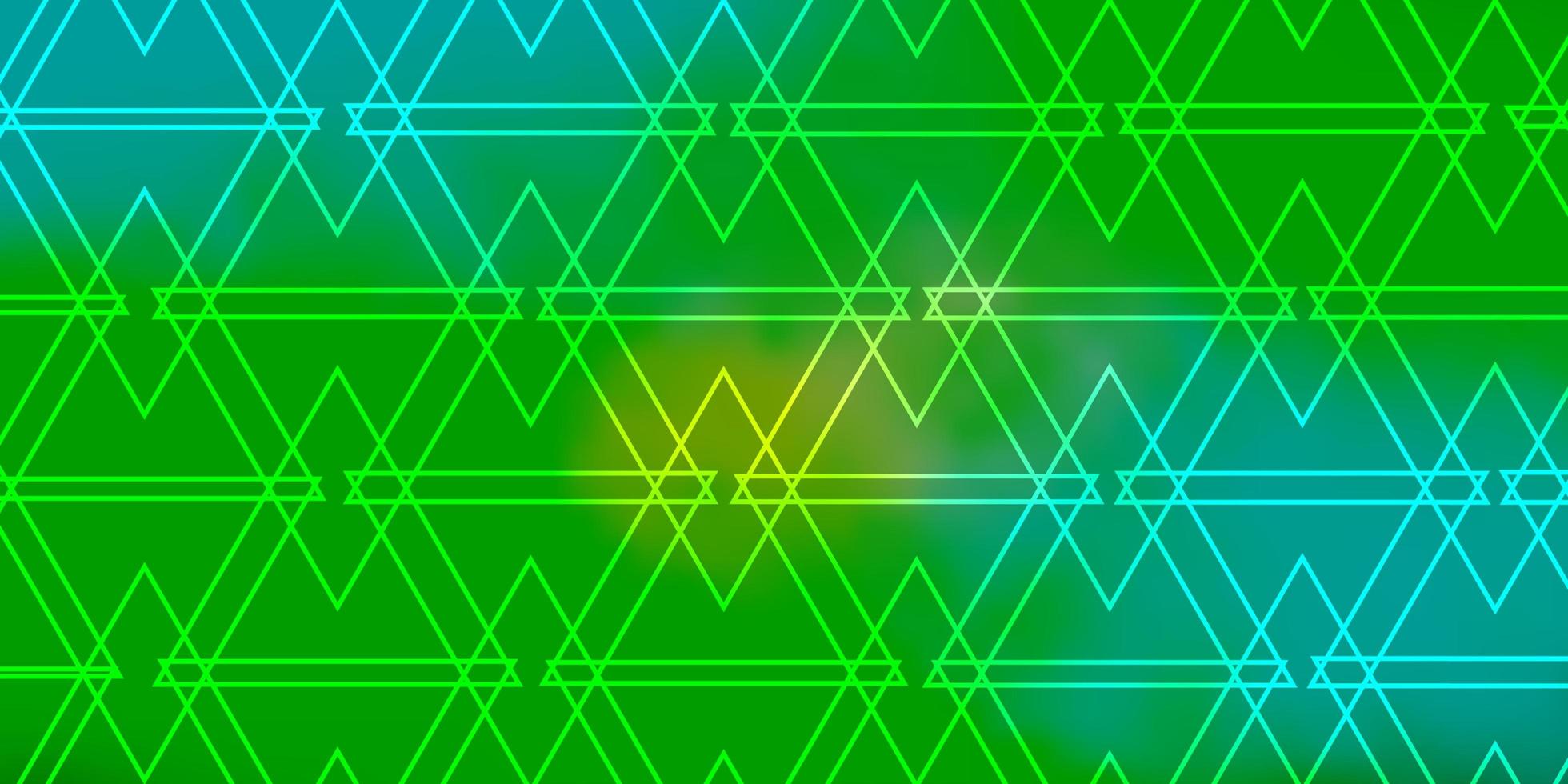 modelo de vetor azul claro e verde com cristais, triângulos. glitter ilustração abstrata com formas triangulares. padrão para sites.