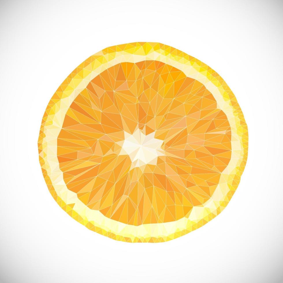 ícone de fruta laranja poligonal de vetor