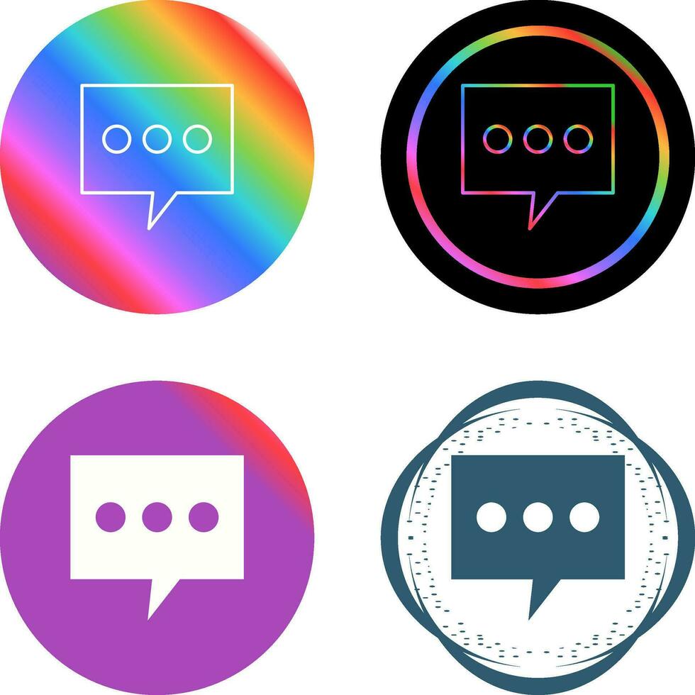 ícone de vetor de bolha de mensagem única