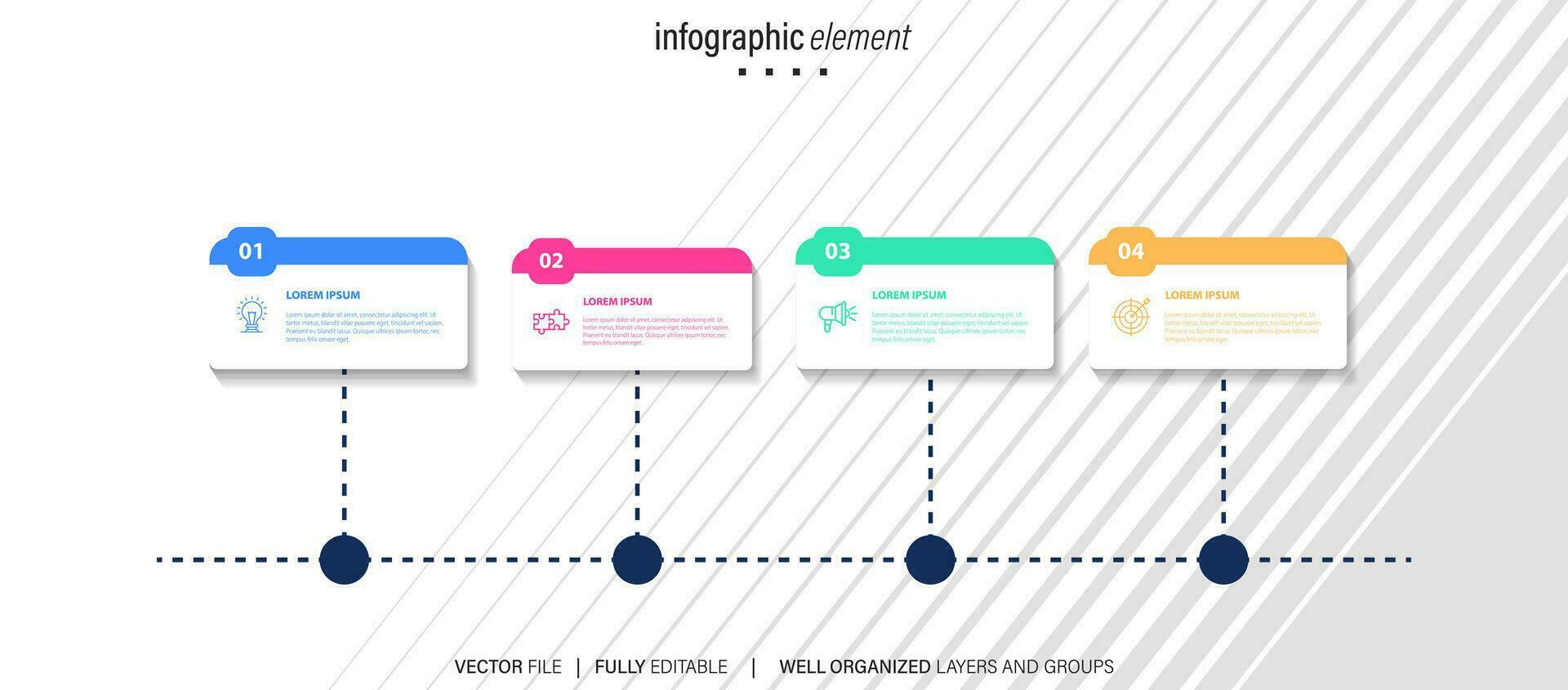 ícones de infográfico de linha do tempo de mapa de estrada de negócios projetados para abstrato modelo de marco elemento diagrama moderno processo tecnologia digital marketing dados apresentação gráfico ilustração vetorial vetor