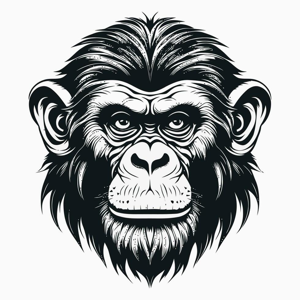 macaco vetor logotipo simples realista natureza primata África gorila sagui chimpanzé arte desenhando ilustração selvagem animal