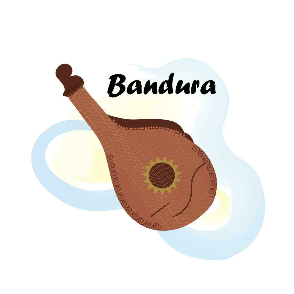 bandura. tradicional eslavo, ucraniano musical instrumento. vetor ilustração