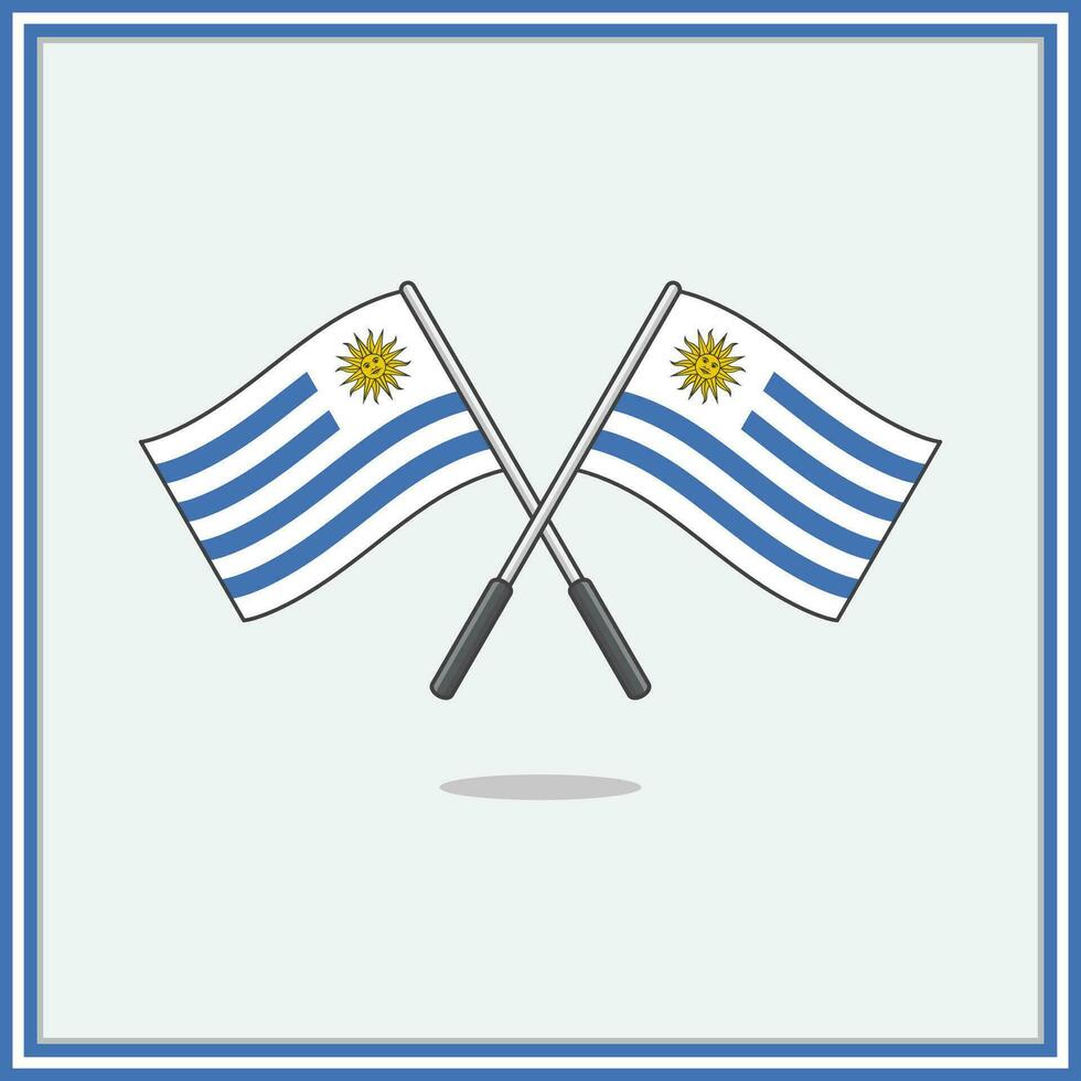 bandeira do Uruguai desenho animado vetor ilustração. Uruguai bandeira plano ícone esboço