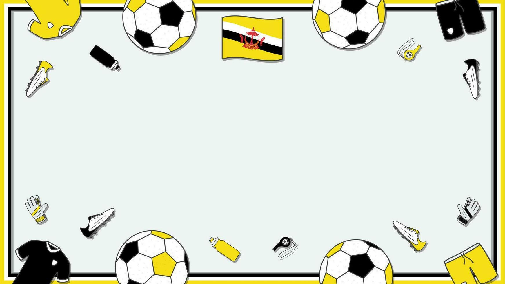 futebol fundo Projeto modelo. futebol desenho animado vetor ilustração. campeonato dentro brunei darussalam