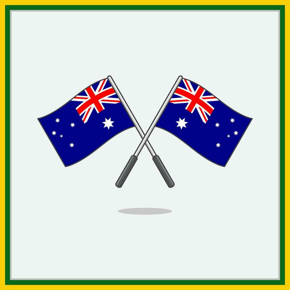 bandeira do Austrália desenho animado vetor ilustração. Austrália bandeira plano ícone esboço