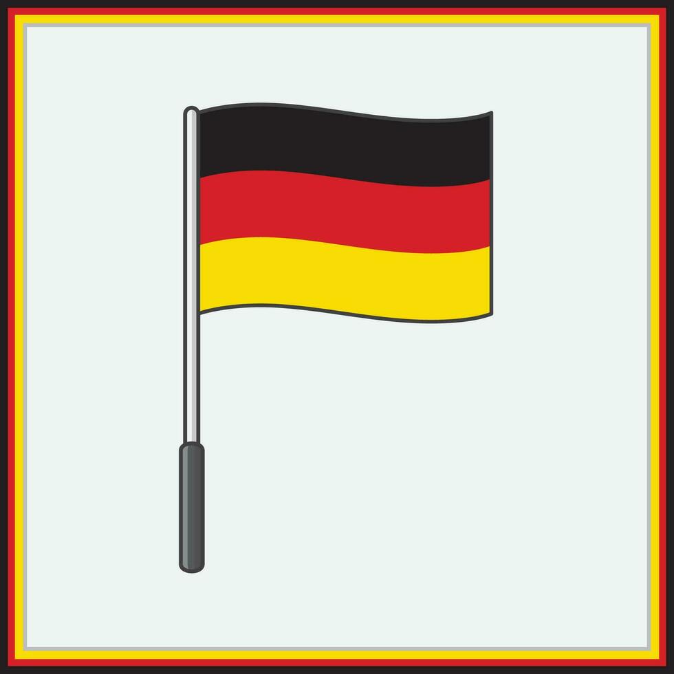 Alemanha bandeira desenho animado vetor ilustração. bandeira do Alemanha plano ícone esboço