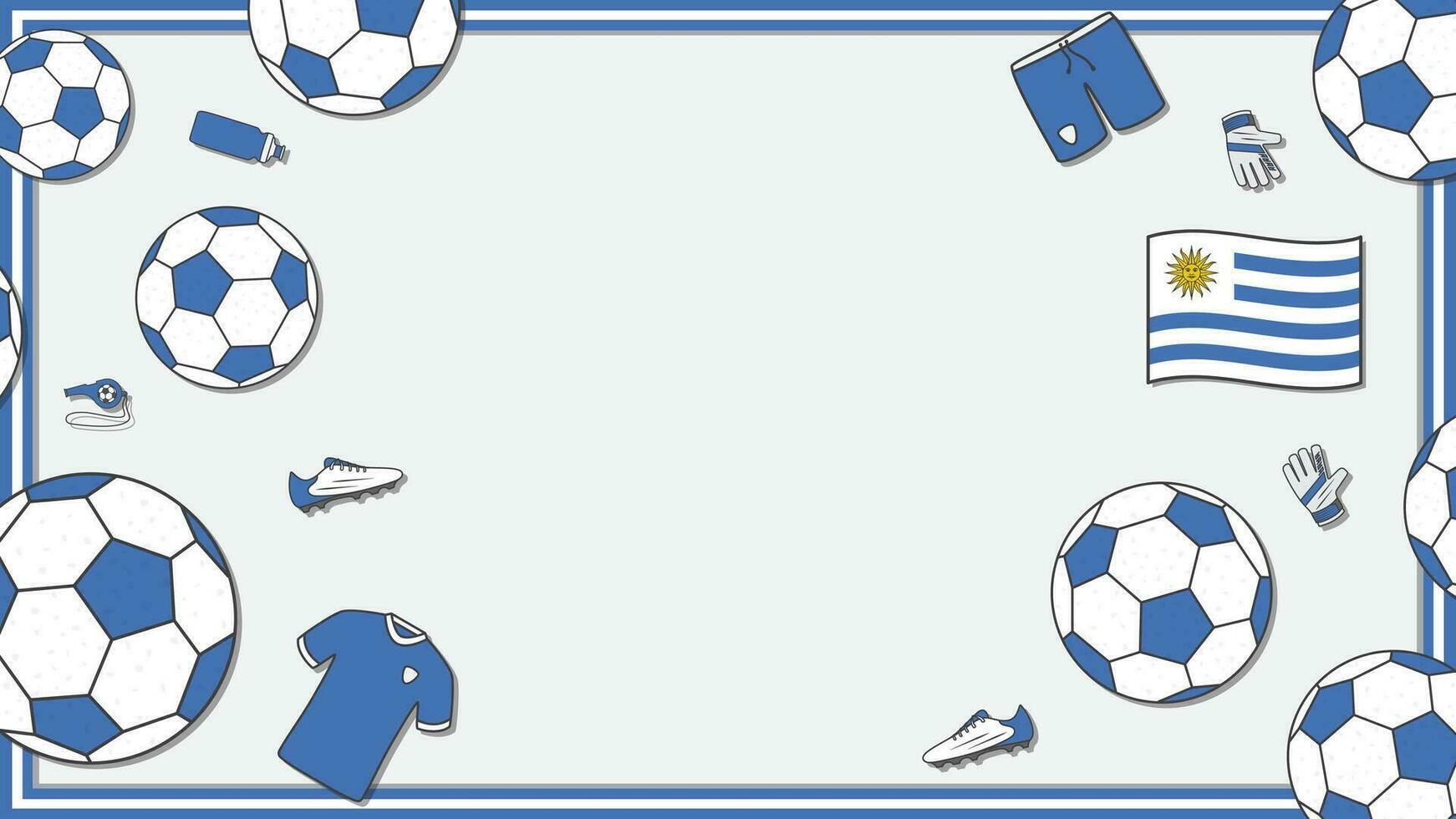 futebol fundo Projeto modelo. futebol desenho animado vetor ilustração. esporte dentro Uruguai