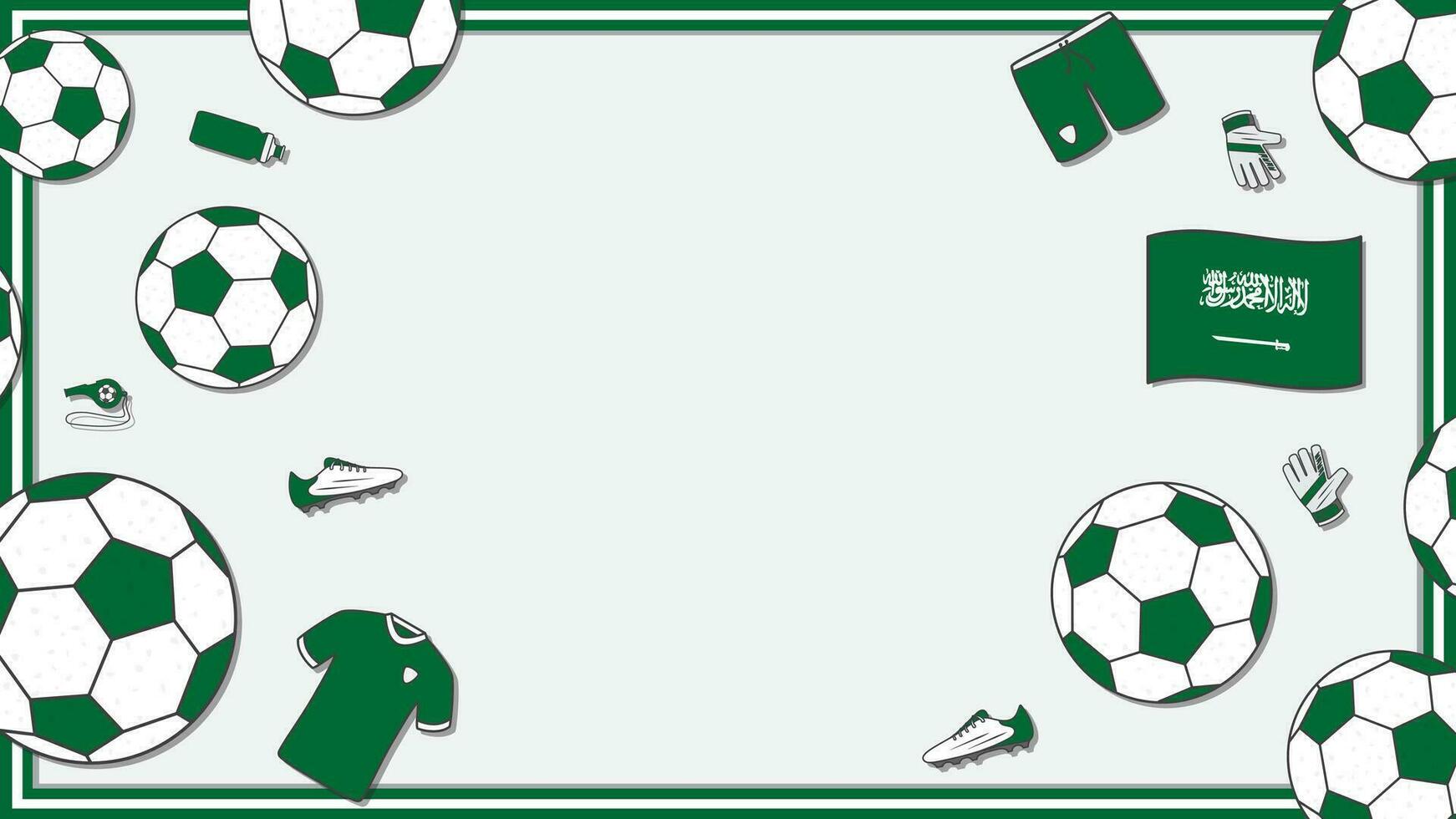 futebol fundo Projeto modelo. futebol desenho animado vetor ilustração. esporte dentro saudita arábia