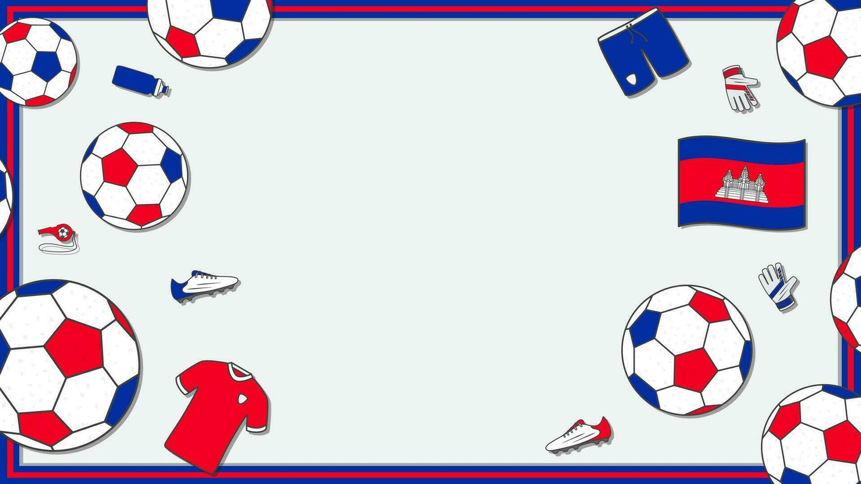 futebol fundo Projeto modelo. futebol desenho animado vetor ilustração. esporte dentro Camboja