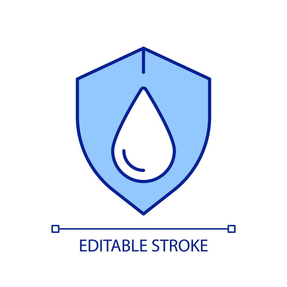 água fontes segurança rgb cor ícone. água fresca proteção estratégia. limpar \ limpo aqua fornecem gerenciamento. Salve  ecologia. isolado vetor ilustração. simples preenchidas linha desenho. editável acidente vascular encefálico