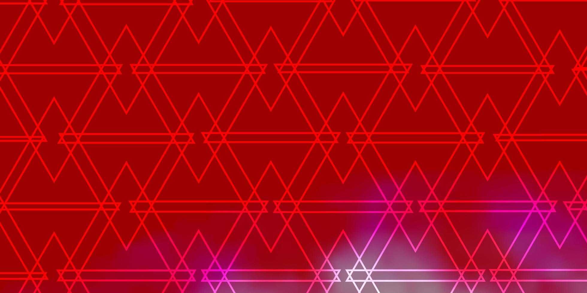 modelo de vetor vermelho claro com cristais, triângulos. ilustração gradiente abstrata com triângulos. padrão para livretos, folhetos