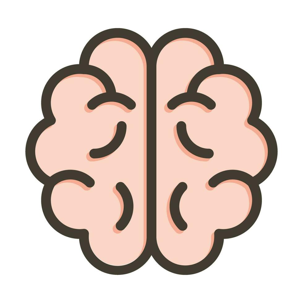 cérebro vetor Grosso linha preenchidas cores ícone para pessoal e comercial usar.