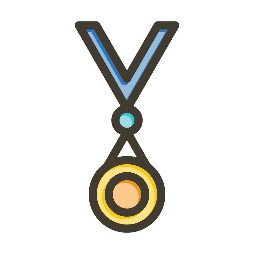 medalha vetor Grosso linha preenchidas cores ícone para pessoal e comercial usar.