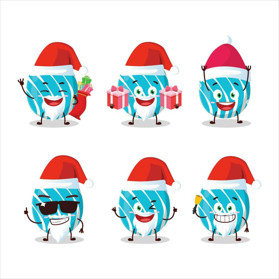 santa claus emoticons com ciano Páscoa ovo desenho animado personagem vetor