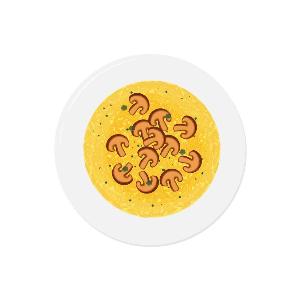 logotipo ilustração italiano risoto com cogumelos vetor