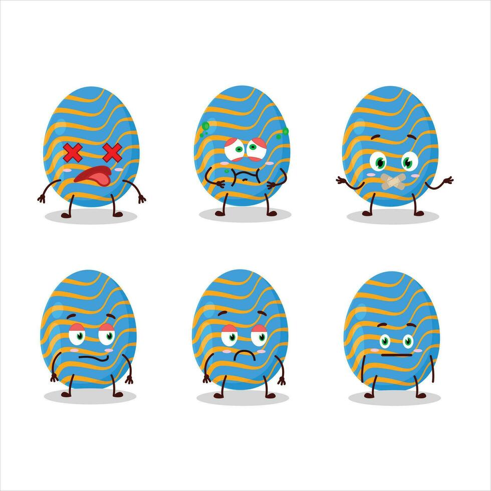 luz azul Páscoa ovo desenho animado personagem com Não expressão vetor