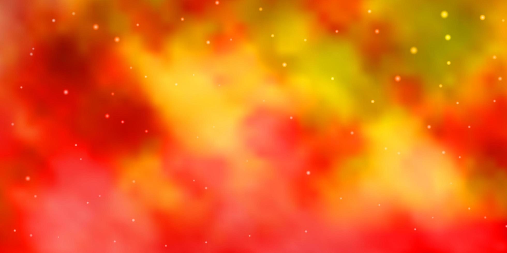 fundo laranja claro do vetor com estrelas pequenas e grandes. ilustração colorida com estrelas gradientes abstratas. melhor design para seu anúncio, pôster, banner.