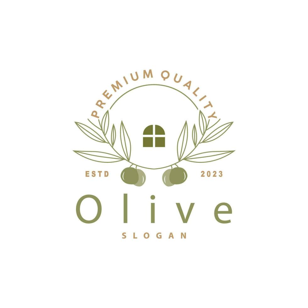 Oliva óleo logotipo Prêmio Projeto fresco plantar jardim simples minimalista modelo símbolo ilustração vetor