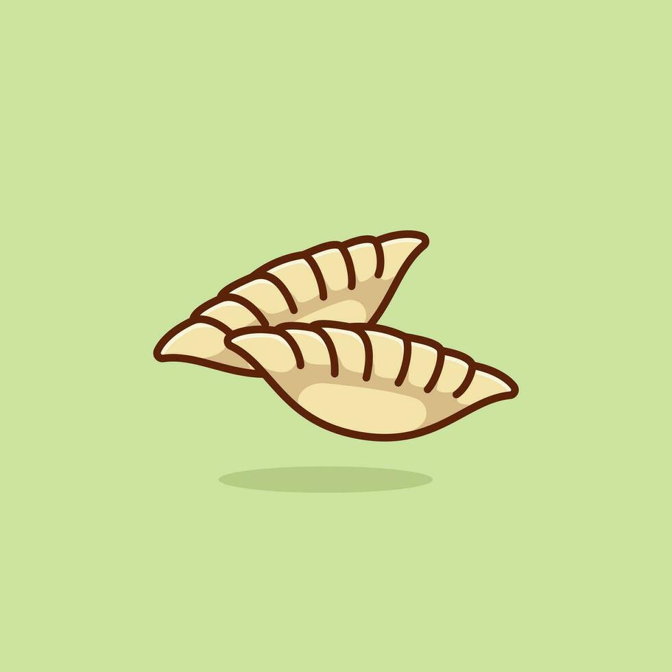 gyoza Comida flutuando simples desenho animado vetor ilustração Comida conceito ícone isolado