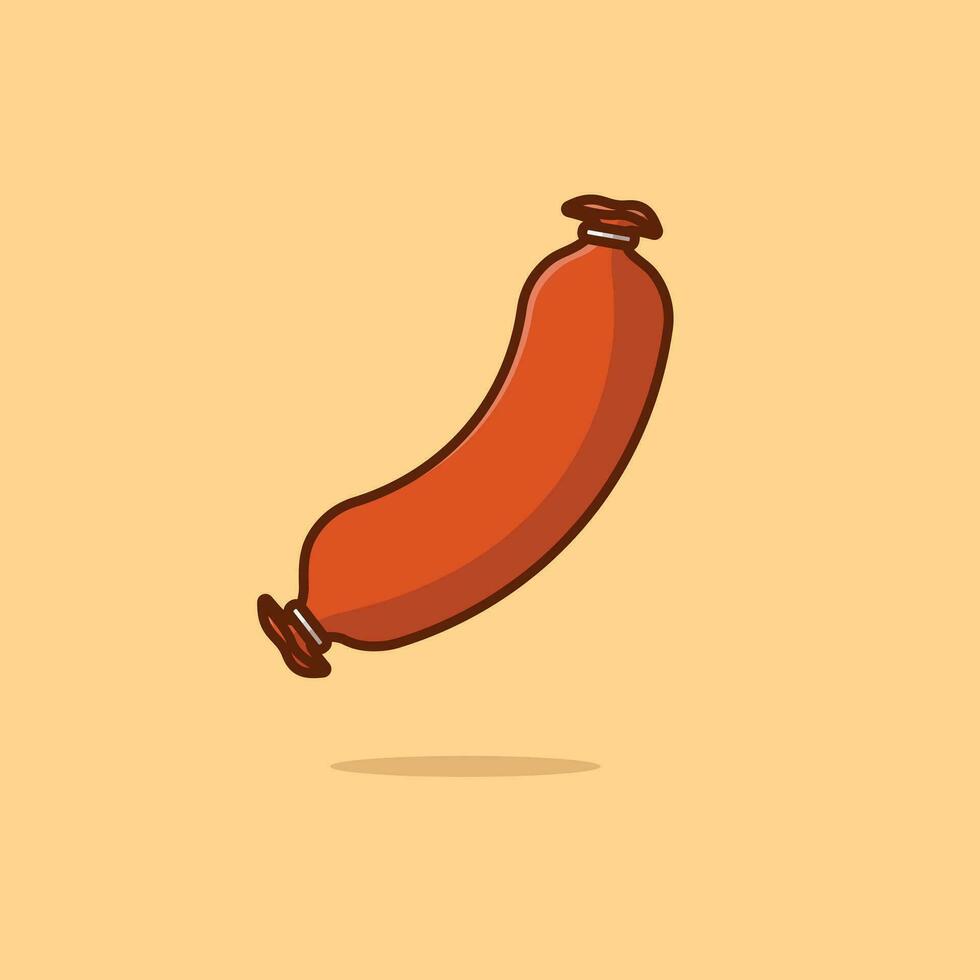 linguiça Comida flutuando simples desenho animado vetor ilustração Comida conceito ícone isolado