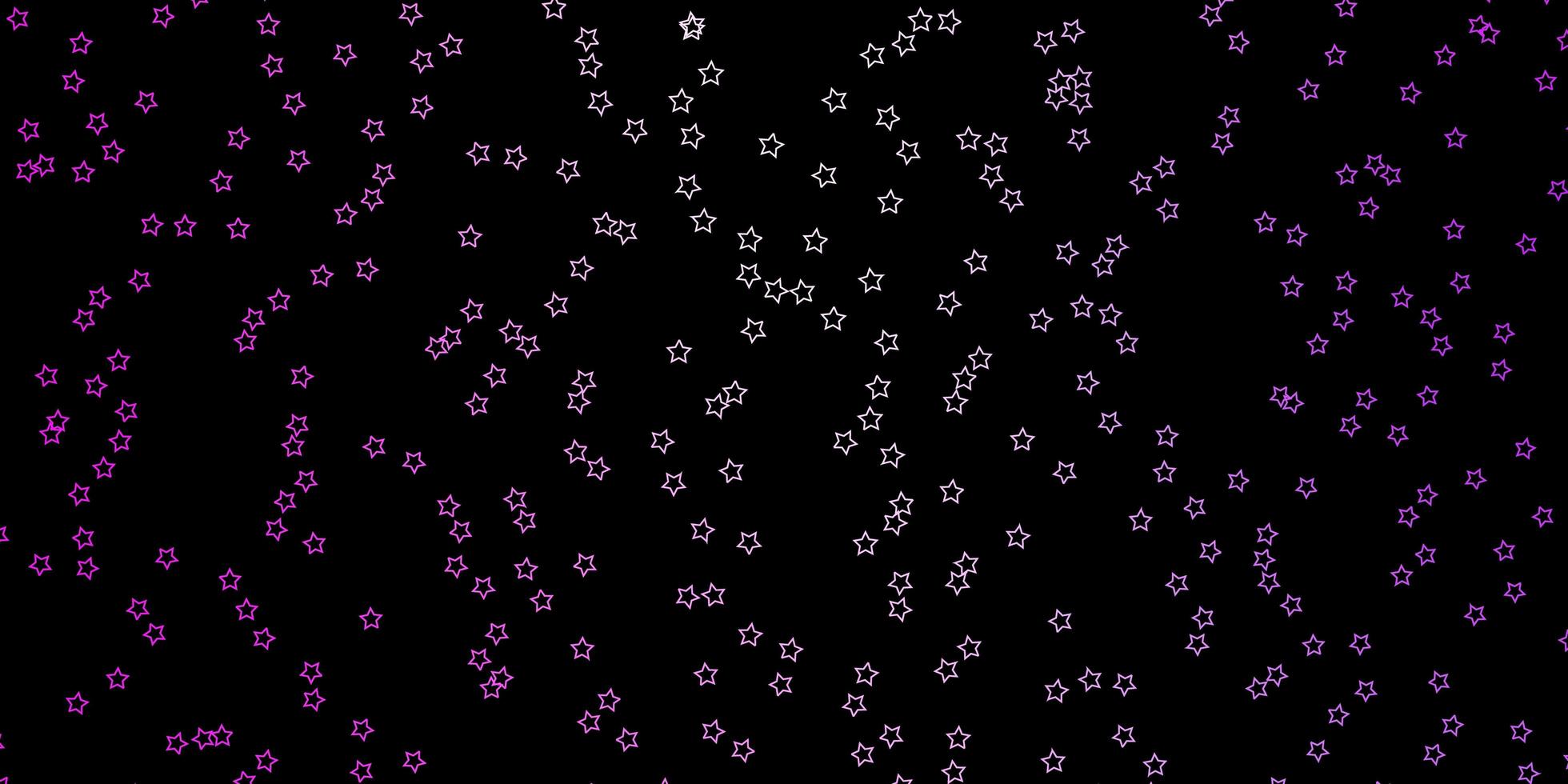 layout de vetor roxo escuro, rosa com estrelas brilhantes. ilustração abstrata geométrica moderna com estrelas. padrão para anúncio de ano novo, livretos.