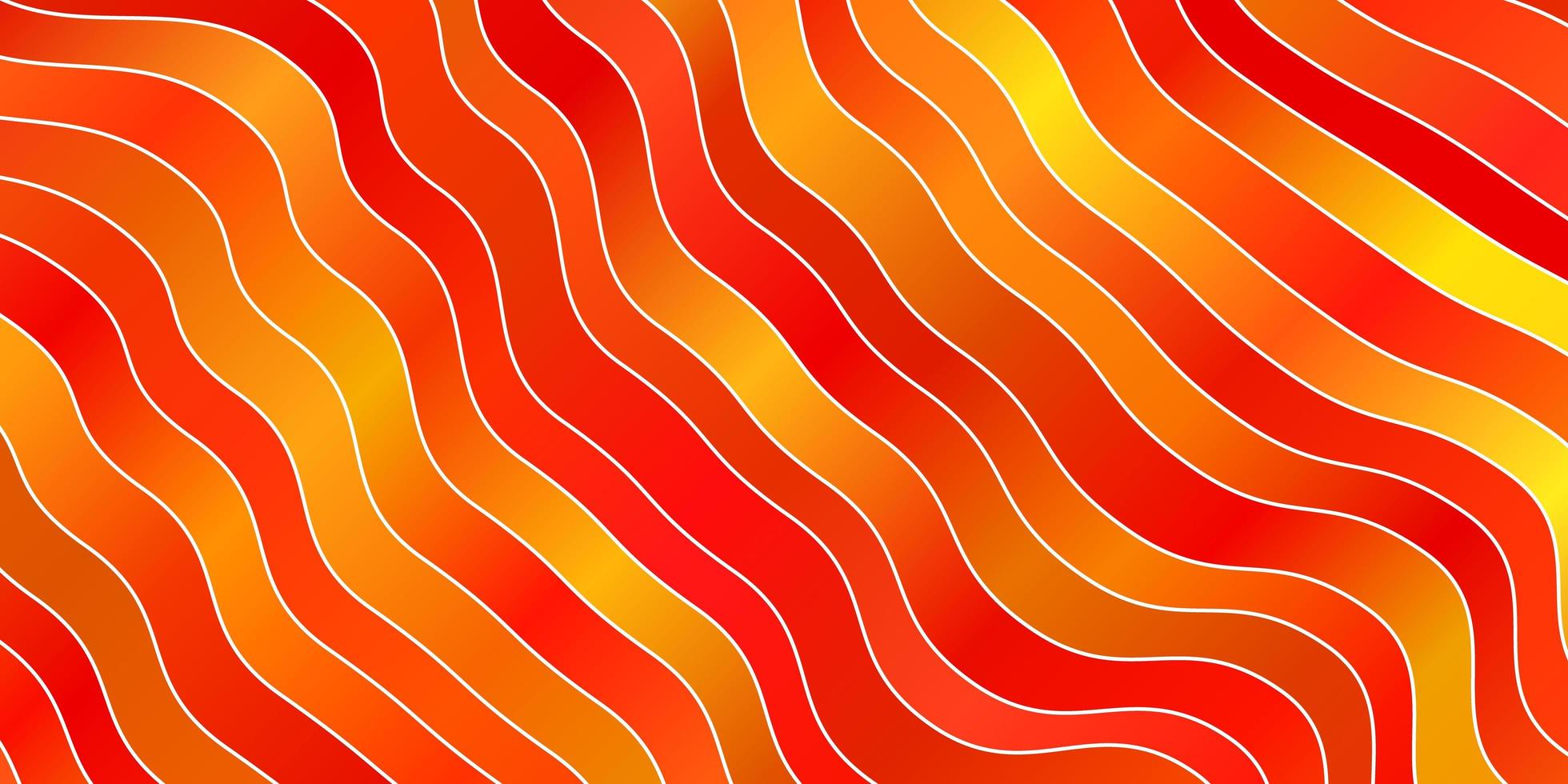 fundo vector laranja claro com linhas curvas. ilustração de gradiente em estilo simples com arcos. melhor design para seu anúncio, pôster, banner.