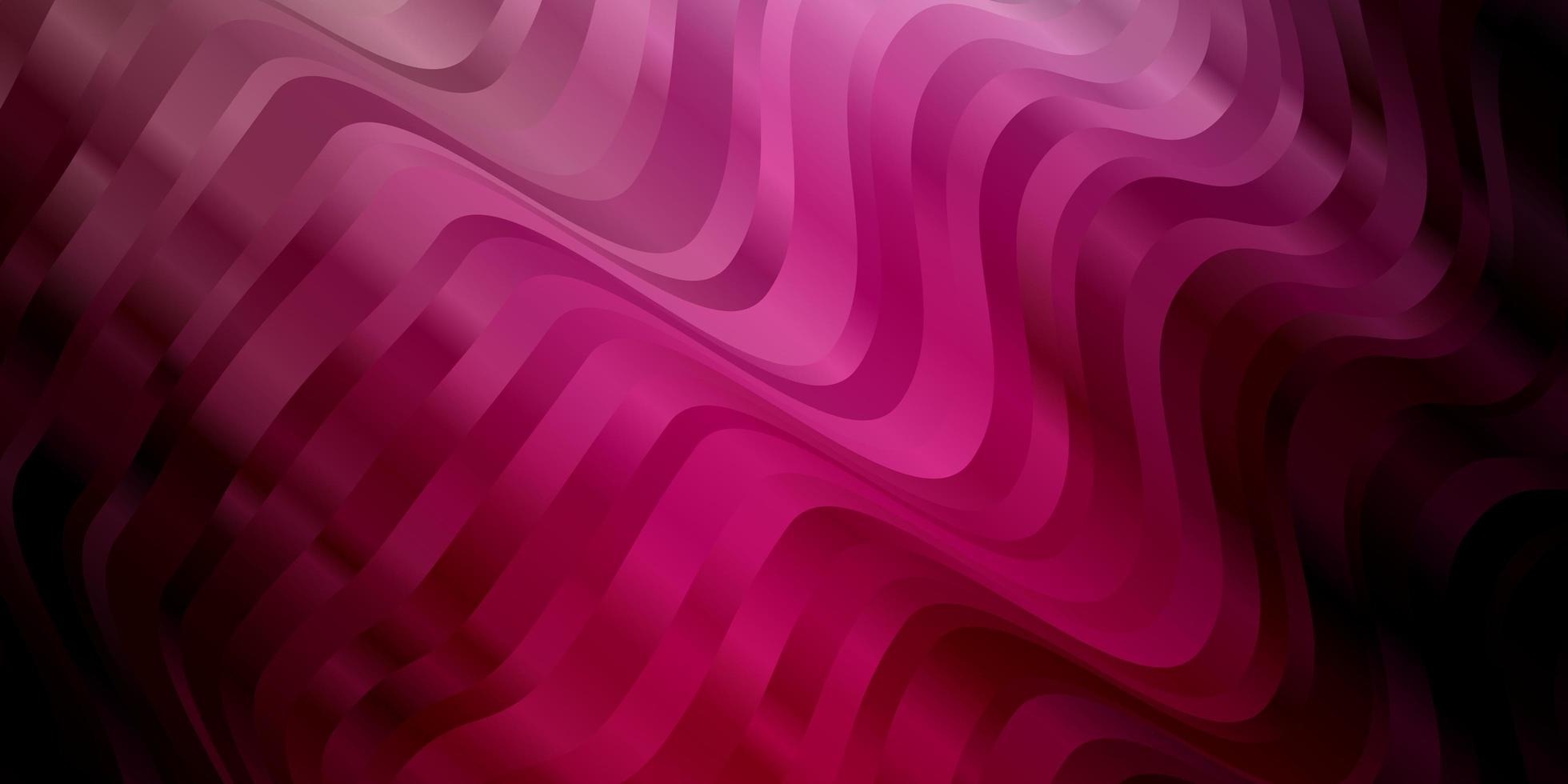 fundo vector rosa escuro com linhas curvas. amostra brilhante com linhas curvas coloridas, formas. modelo para o seu design de interface do usuário.