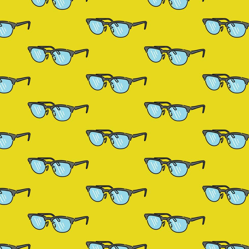cinzento óculos padronizar com amarelo fundo vetor
