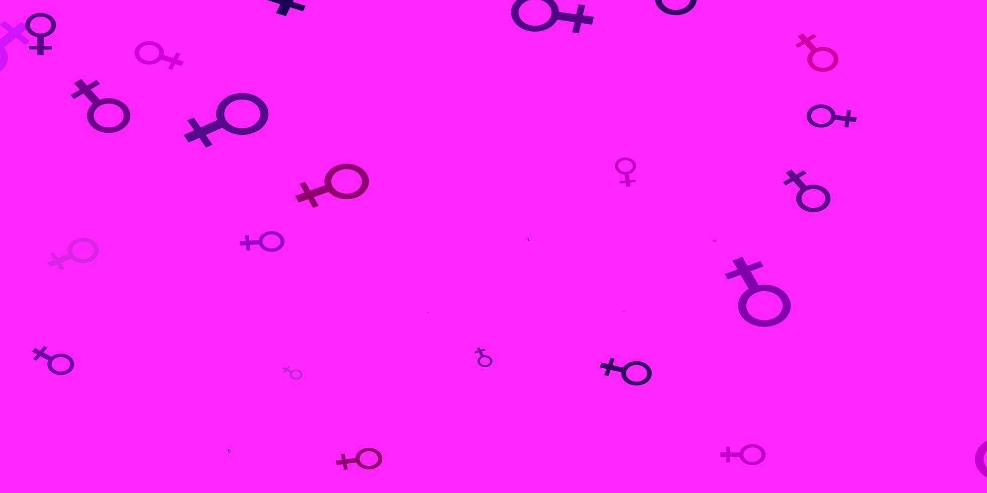 de fundo vector roxo, rosa claro com símbolos de mulher.