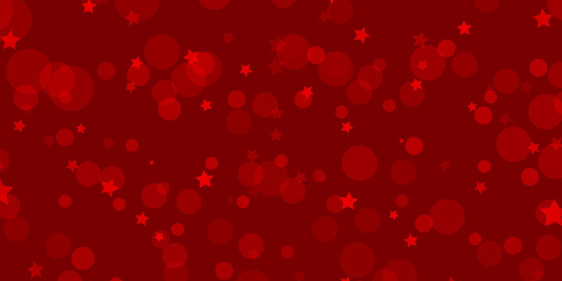 fundo vector vermelho claro com círculos, estrelas. desenho abstrato em estilo gradiente com bolhas, estrelas. padrão para tecidos da moda, papéis de parede.