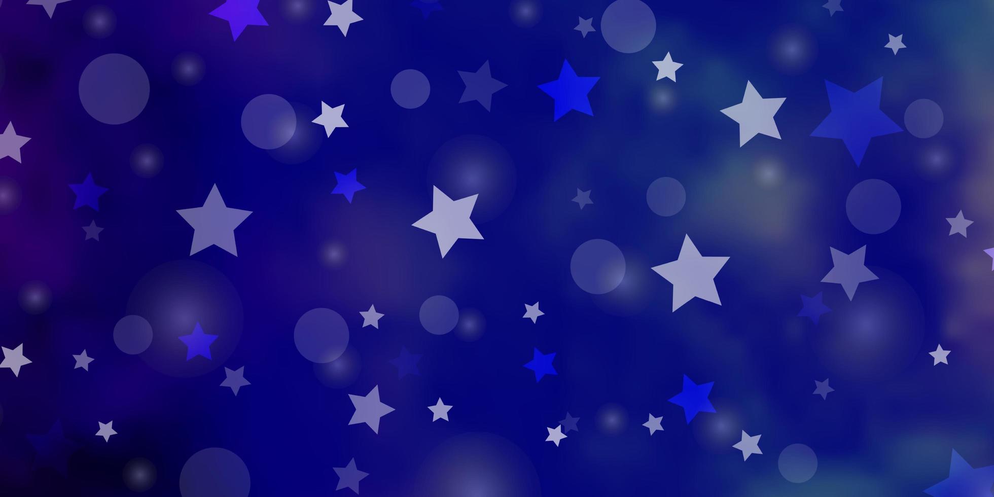 layout de vetor de azul claro com círculos, estrelas. ilustração com conjunto de esferas abstratas coloridas, estrelas. textura para persianas, cortinas.