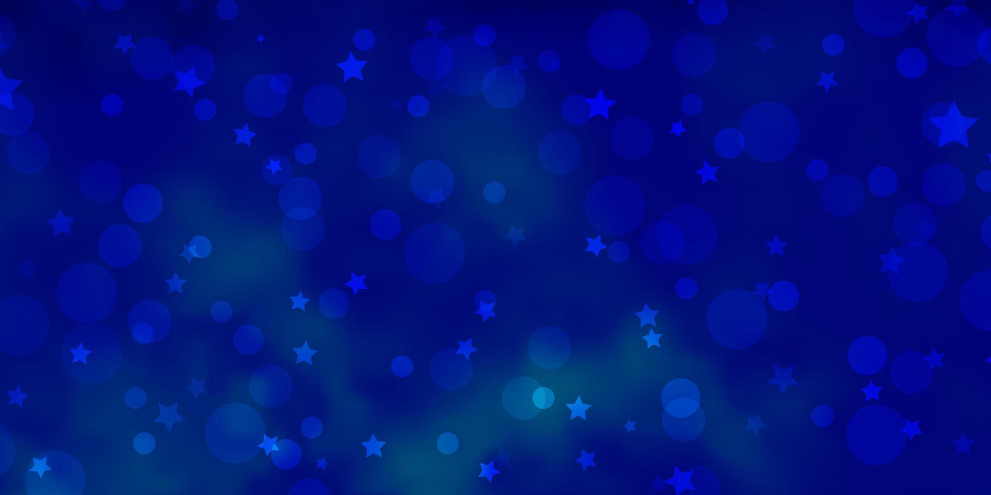layout de vetor de luz azul com círculos, estrelas. desenho abstrato em estilo gradiente com bolhas, estrelas. modelo para cartões de visita, sites.