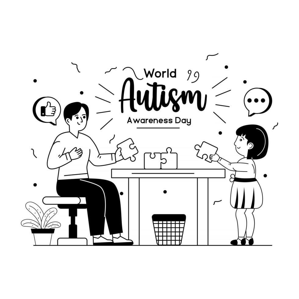 Consciência do autismo autista vetor