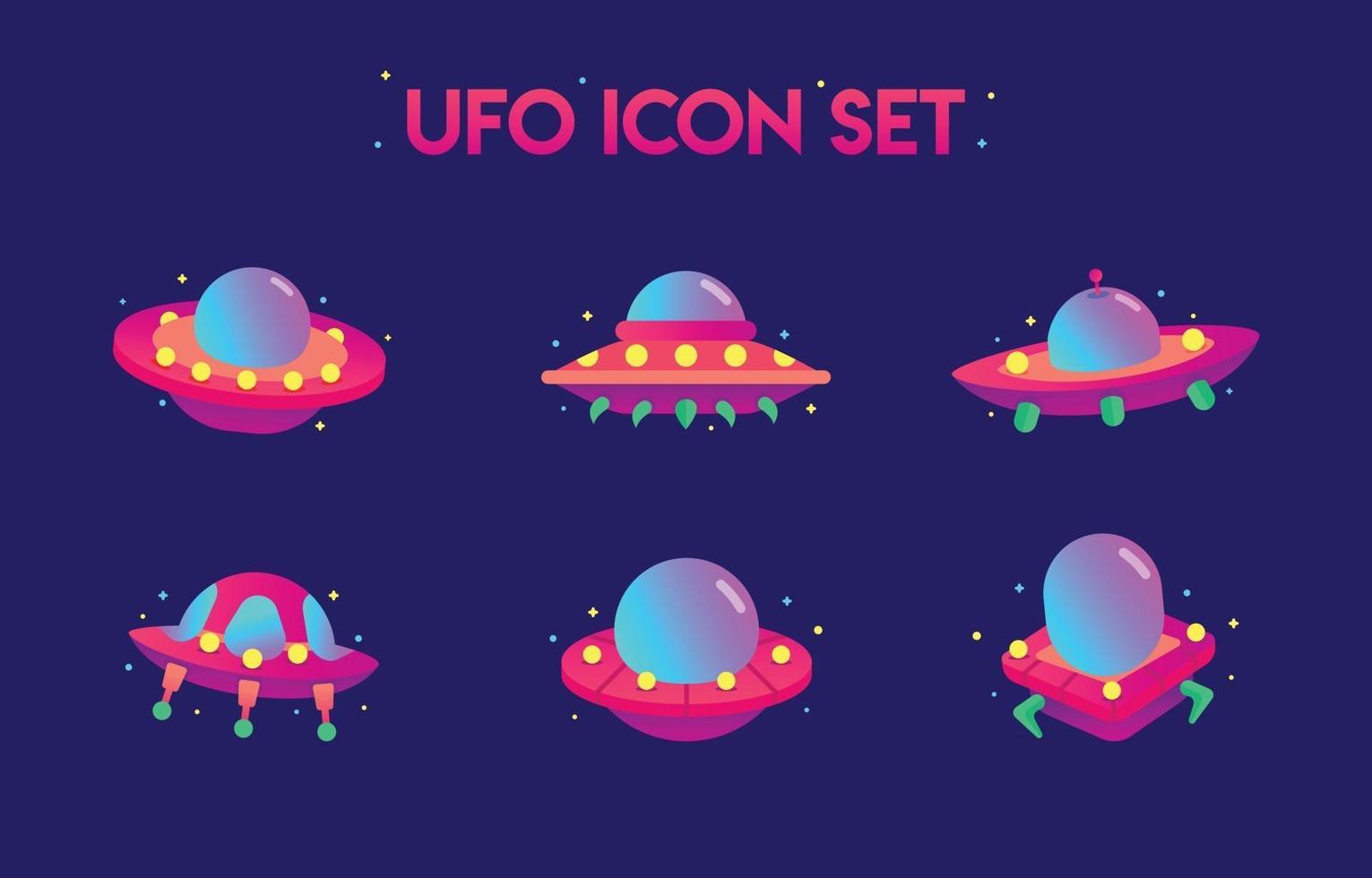 conjunto de nave espacial ufo vetor