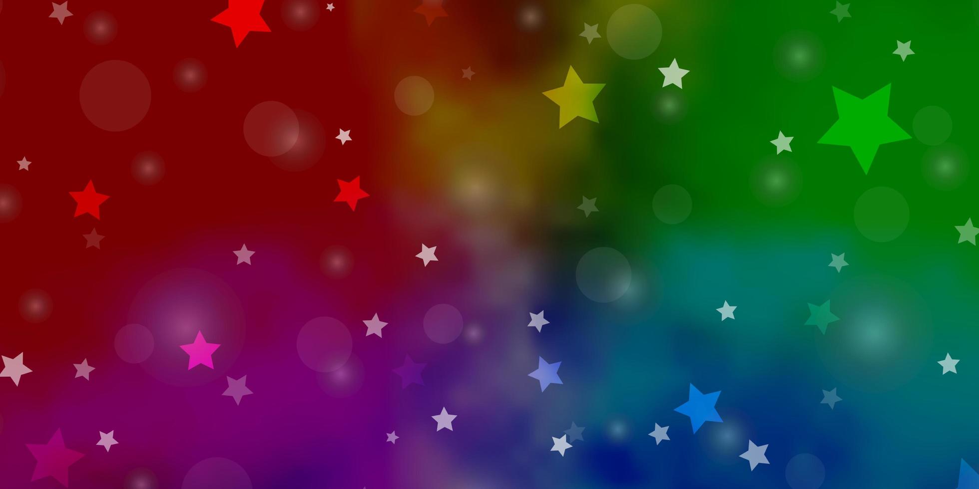 luz de fundo multicolor vector com círculos, estrelas. ilustração abstrata com manchas coloridas, estrelas. design para papel de parede, fabricantes de tecido.