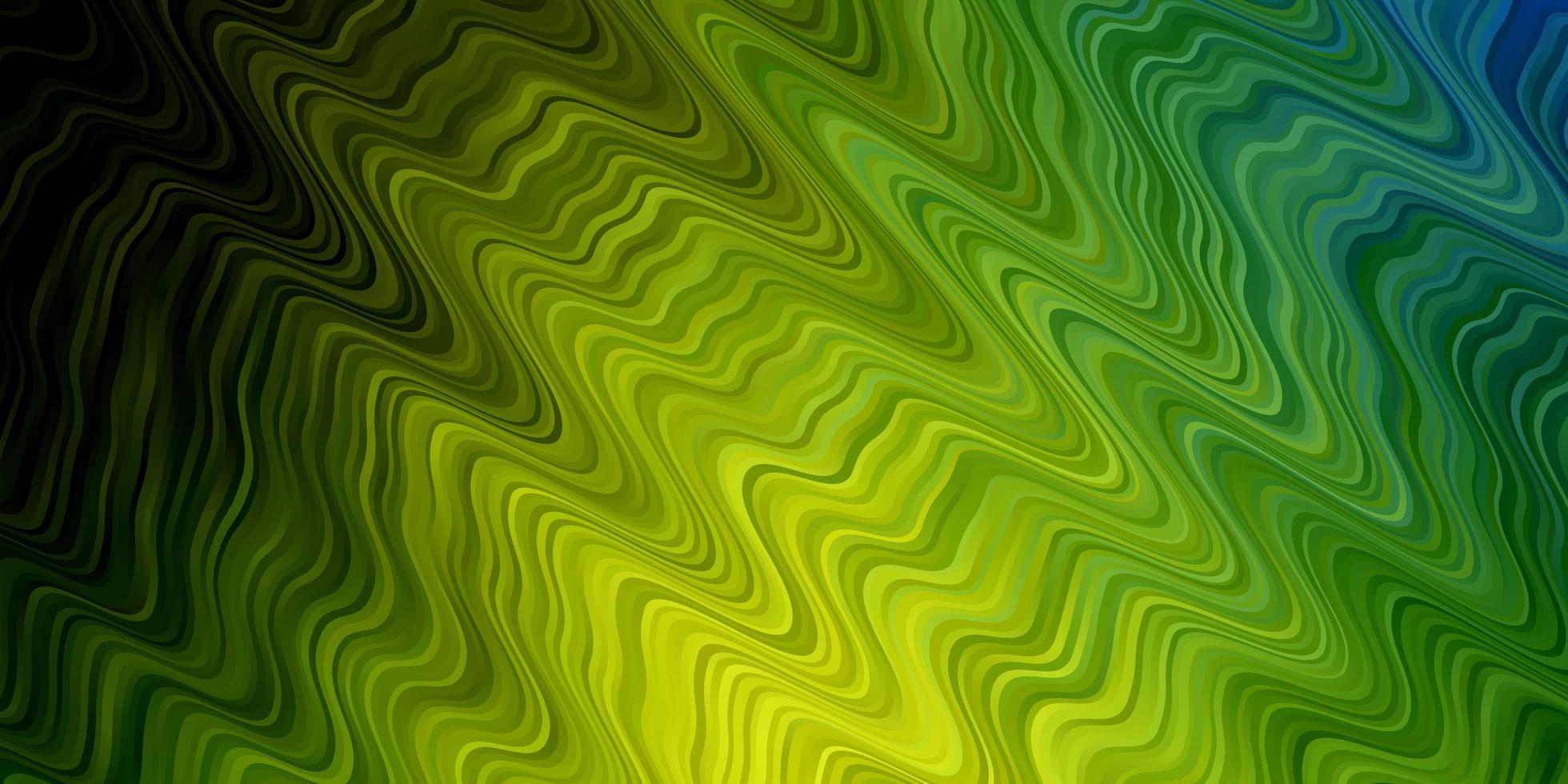 modelo de vetor verde e amarelo claro com linhas curvas. ilustração colorida em estilo abstrato com linhas dobradas. modelo para celulares.