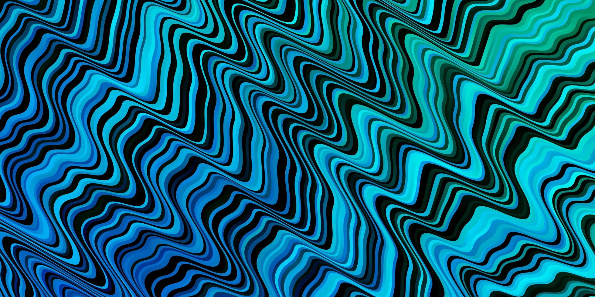 modelo de vetor azul escuro com curvas. ilustração abstrata de gradiente com linhas irônicas. padrão para livretos, folhetos.