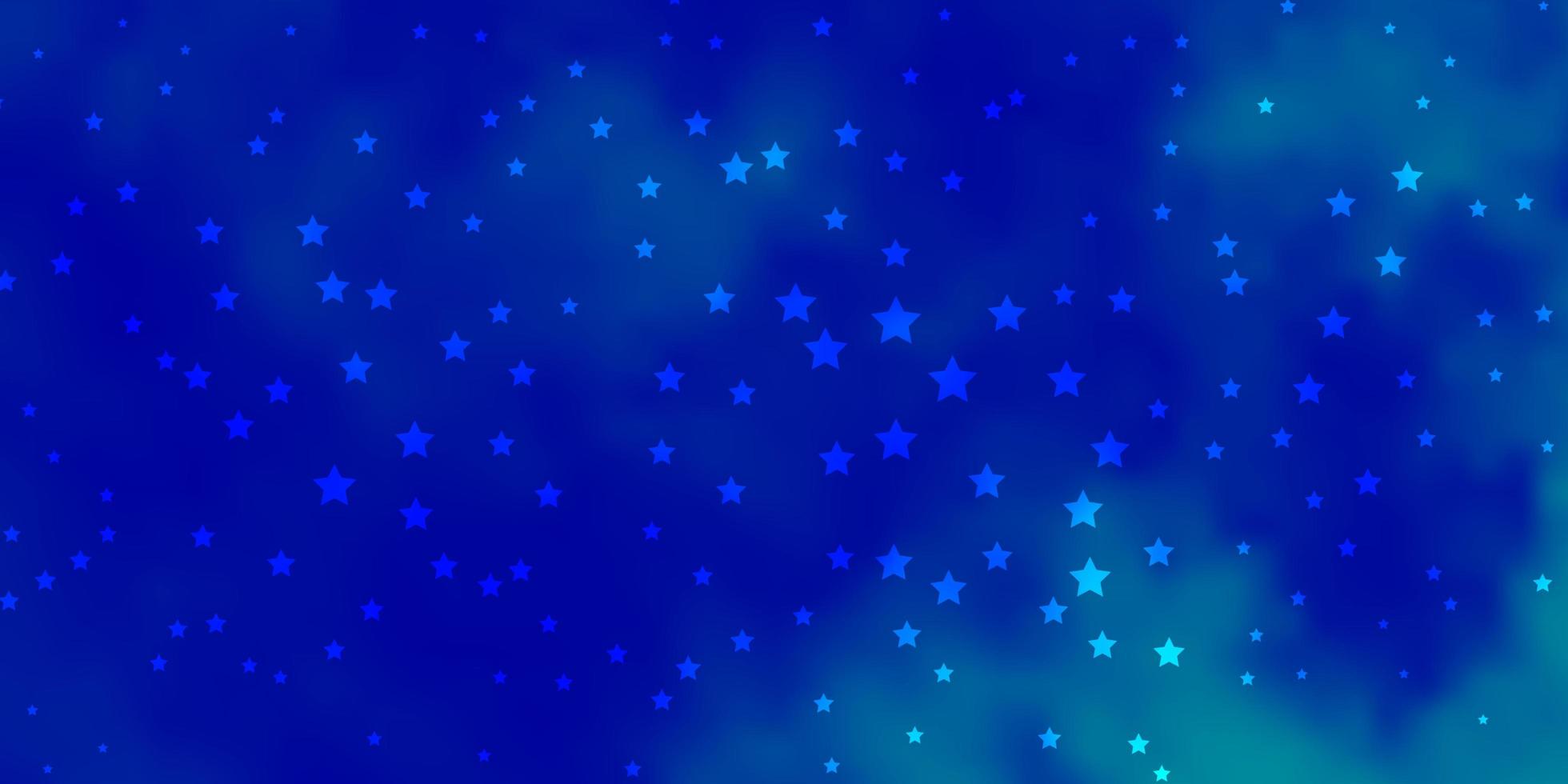 modelo de vetor azul escuro com estrelas de néon. ilustração colorida com estrelas gradientes abstratas. padrão para embrulhar presentes.