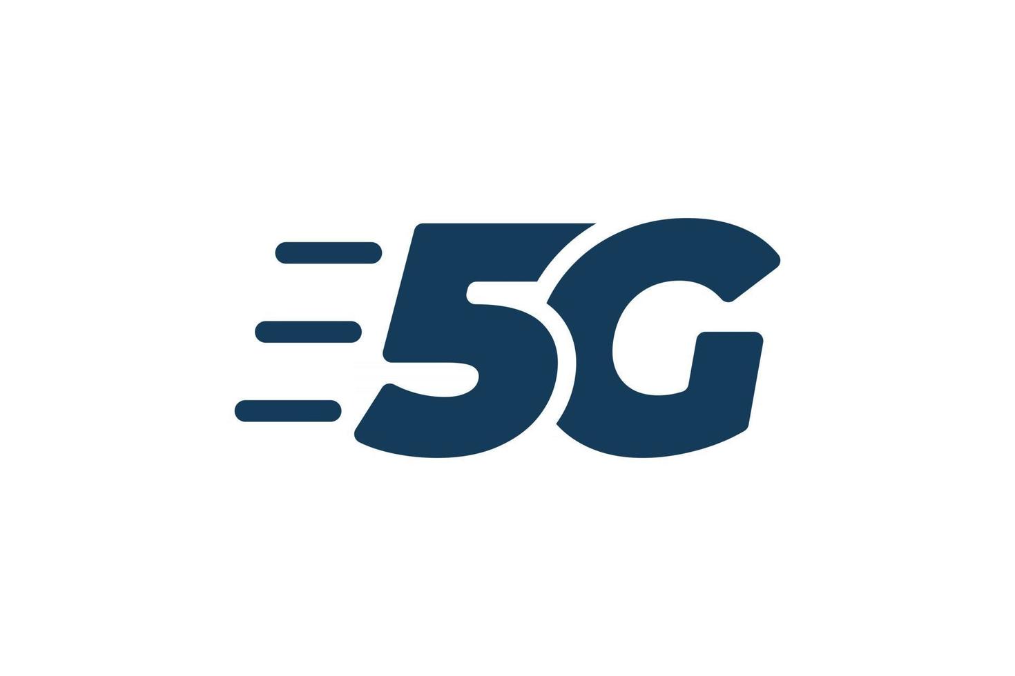 Símbolo de negócios de conexão de rede 5g. Sinal de tecnologia de internet sem fio de alta velocidade de 5ª geração. vetor 5 g comunicação emblema modelo de design eps plano isolado