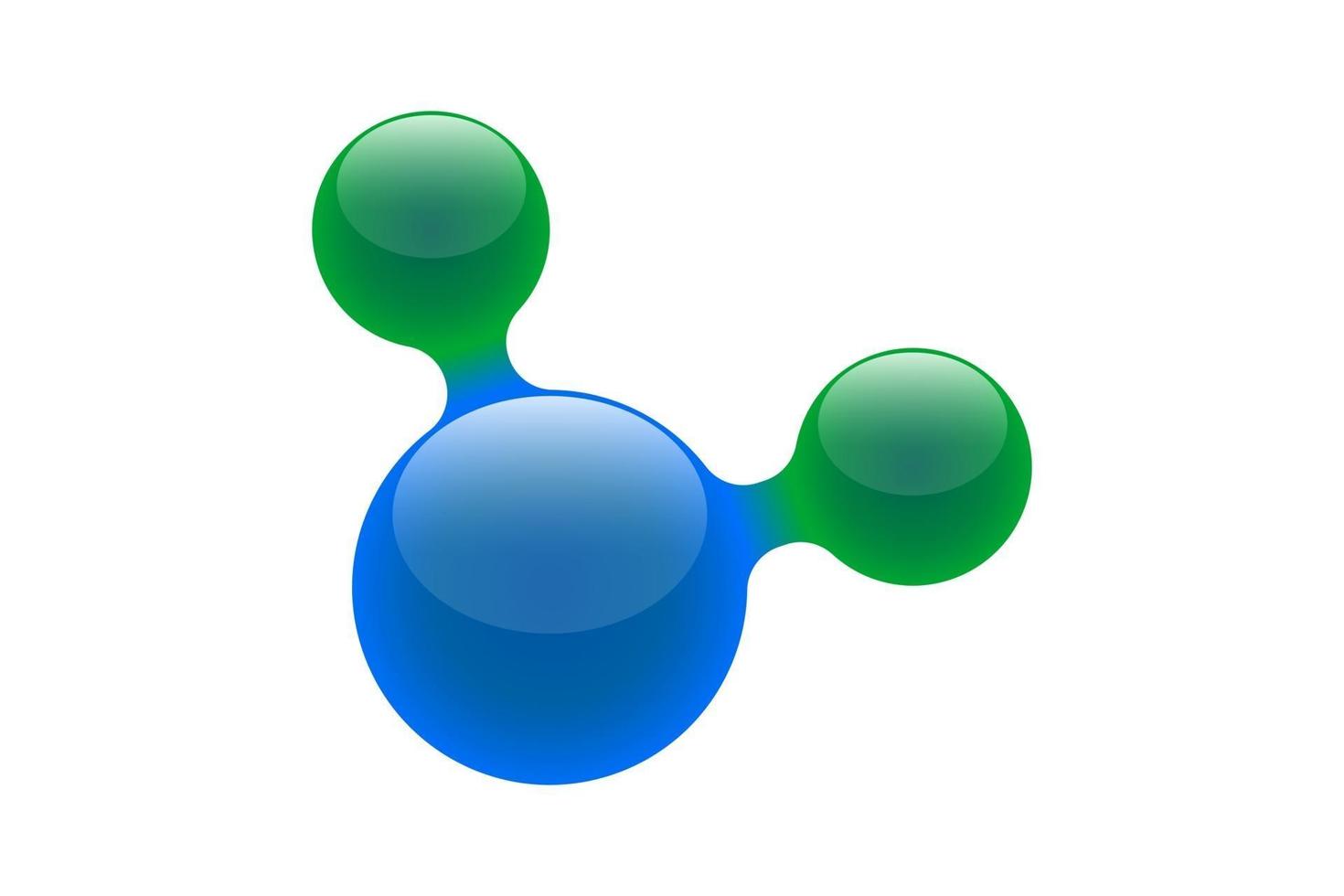 Elemento científico do modelo de molécula de química 3D. forma molecular abstrata liqiud isolada no fundo branco. ilustração vetorial ícone realista conceitual vetor