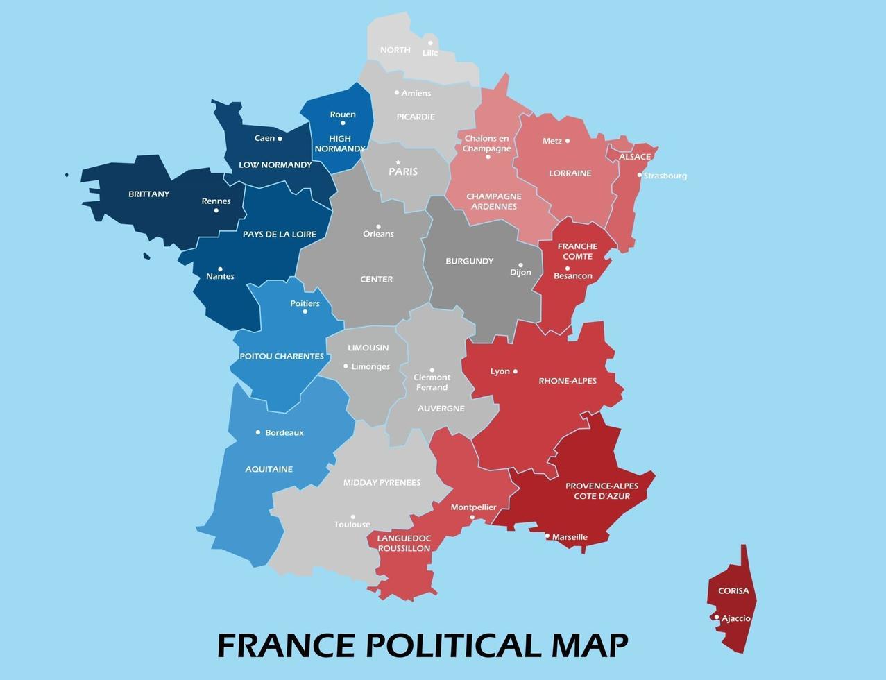 mapa político da china dividido por estilo de simplicidade de contorno colorido de estado. vetor