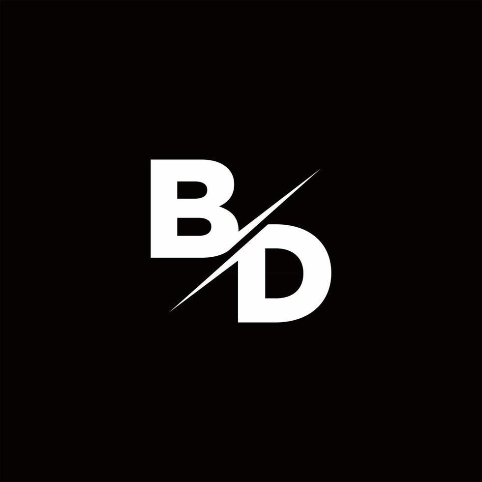 Barra do monograma da letra do logotipo da bd com modelo moderno de design de logotipo vetor