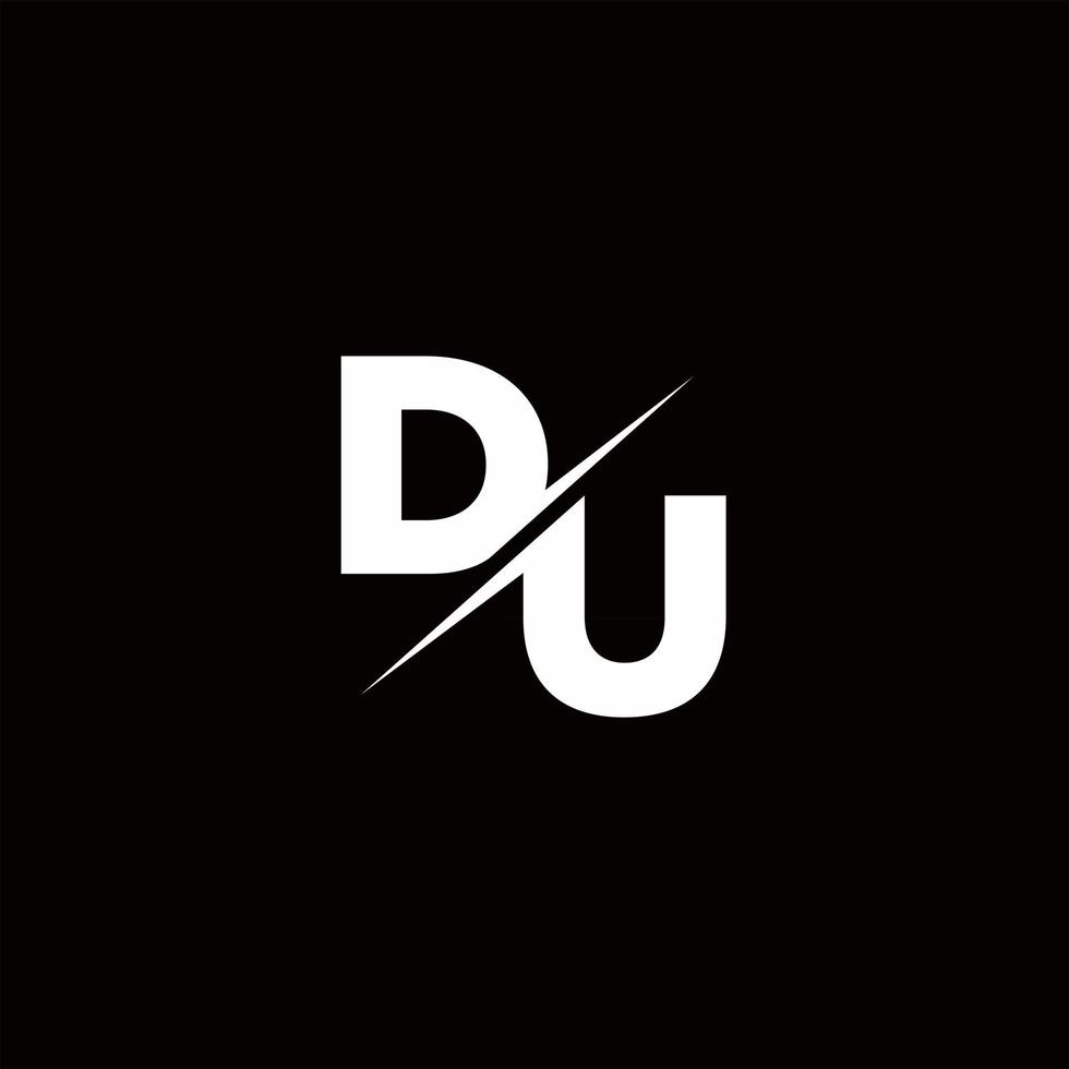 barra do monograma da letra do logotipo da du com modelo moderno de design vetor