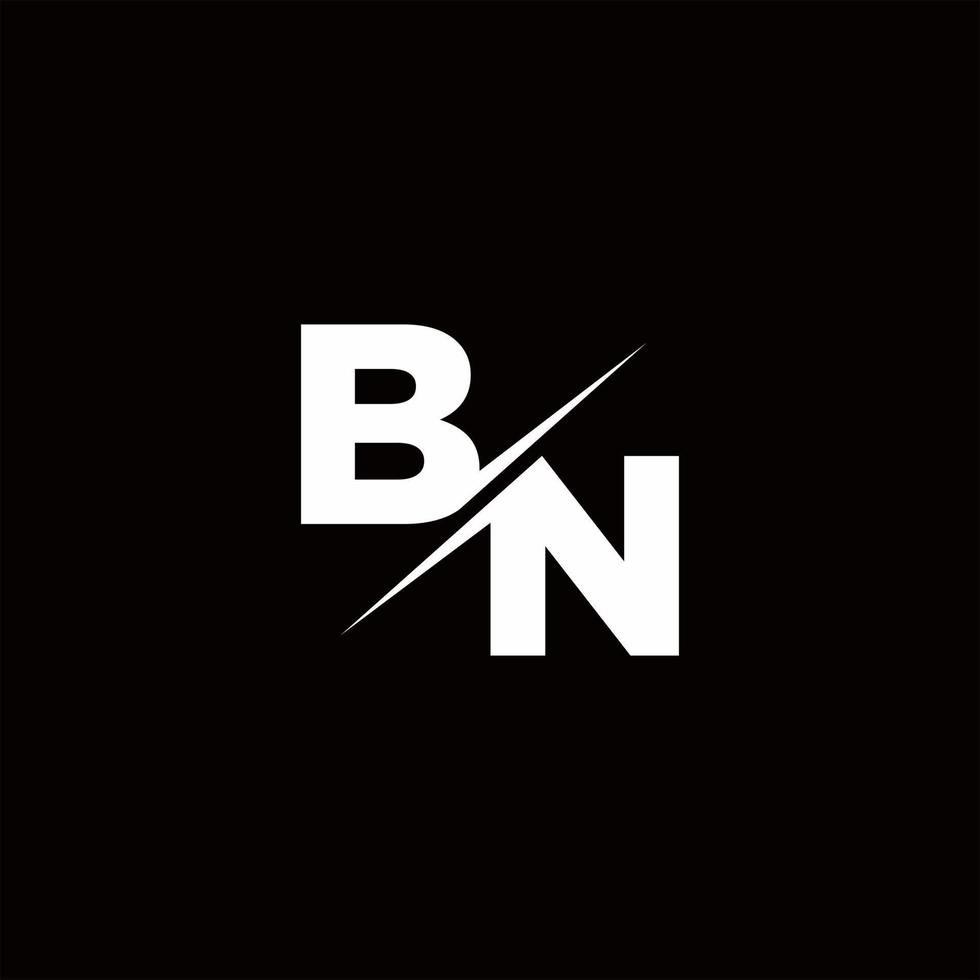 Barra do monograma da letra do logotipo da bn com modelo moderno de design de logotipo vetor