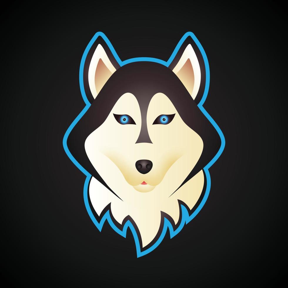 logotipo do jogo de esportes do husky dog head vetor